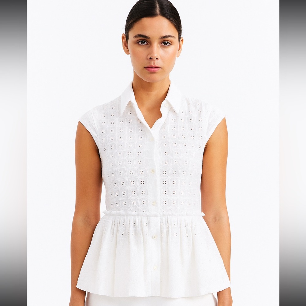 NEW Kate Spade Sleeveless White Eyelet Top